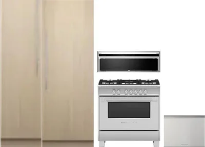 5 Piece Package Includes Refrigerator, Freezer, Range, Hood And Dishwasher